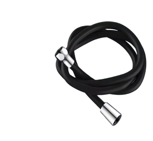 Xuro 1,5/2/3M Silikon-Duschkopfschlauch G1/2 Universalschnittstelle Flexibles Anti-Wicklungsrohr Leistungsstarkes Hochdruck-Duschhahnrohr(Black,1.5M) von Xuro
