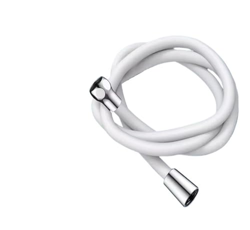Xuro 1,5/2/3M Silikon-Duschkopfschlauch G1/2 Universalschnittstelle Flexibles Anti-Wicklungsrohr Leistungsstarkes Hochdruck-Duschhahnrohr(White,1.5M) von Xuro