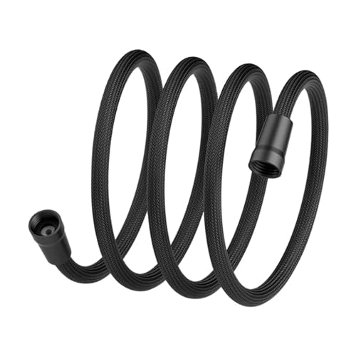 Xuro 1,5/2 Meter Flexibler Brauseschlauch GI/2 Anti-Wicklung Handbrause Badezimmerrohr Wasserrohr Bad Dusche Nylonrohr Zubehör(Black-2Meter) von Xuro