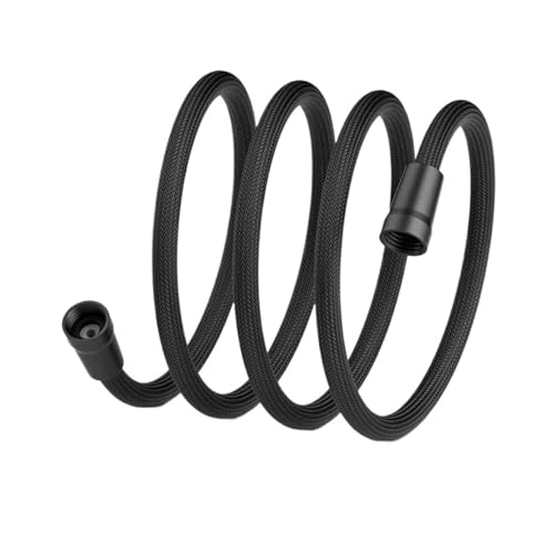 Xuro 1,5 m/2 m G1/2 Zoll Flexible Dusche Kopf Rohr Werkzeug Bad Zubehör Schlauch Wasser(Black 1.5M) von Xuro