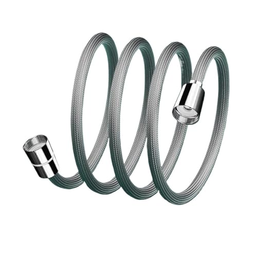 Xuro 1,5 m/2 m G1/2 Zoll Flexible Dusche Kopf Rohr Werkzeug Bad Zubehör Schlauch Wasser(Grey 1.5M) von Xuro