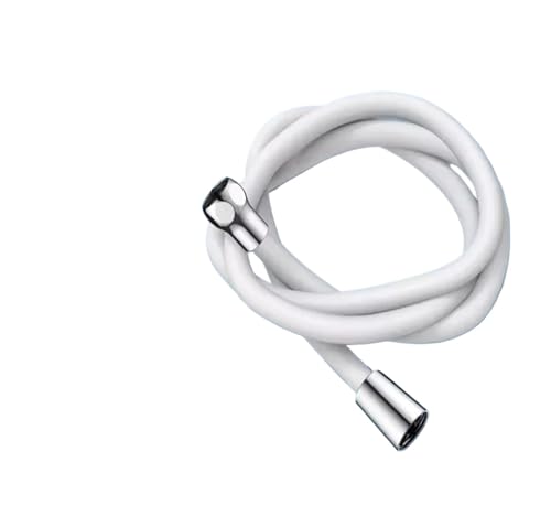 Xuro 1,5 m 2 3 Silikon-Duschkopfschlauch, flexibles Anti-Wicklungsrohr, leistungsstarker Hochdruck-Duschschlauch, Badezimmer-Wasserhahn-Zubehör(White,1.5M) von Xuro
