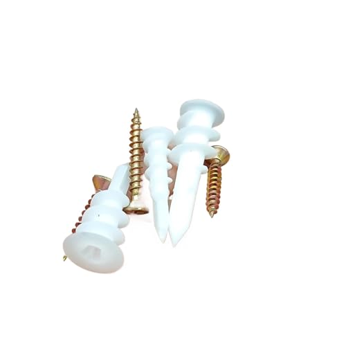 Xuro 10 Sätze selbstbohrender Trockenbauanker mit Blechschraube for Gipskartonplatten, Hohlraumwand-Dehnungsdübel aus Kunststoff und Nylon(10 sets 13x42mm) von Xuro