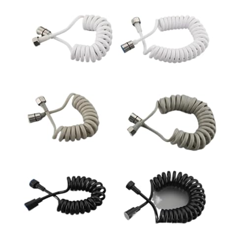 Xuro 2M/3M Feder-flexibler einziehbarer Schlauch Flexibler Brauseschlauch for Duschkopf Toilette Bidet Wasserleitung Sanitär Schwarz Weiß(2m black) von Xuro