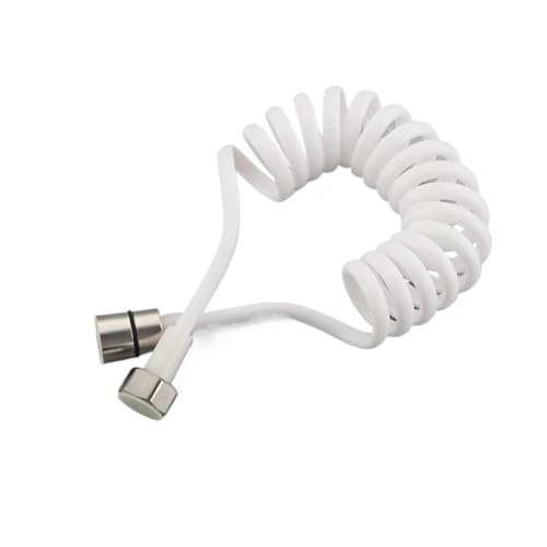 Xuro 2M/3M Feder-flexibler einziehbarer Schlauch Flexibler Brauseschlauch for Duschkopf Toilette Bidet Wasserleitung Sanitär Schwarz Weiß(2m white) von Xuro