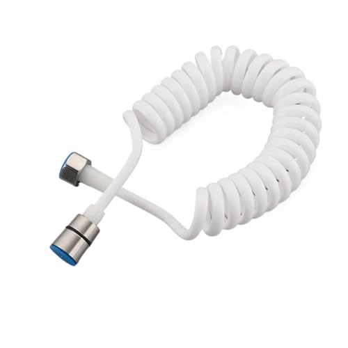 Xuro 2M/3M Feder-flexibler einziehbarer Schlauch Flexibler Brauseschlauch for Duschkopf Toilette Bidet Wasserleitung Sanitär Schwarz Weiß(3m white) von Xuro