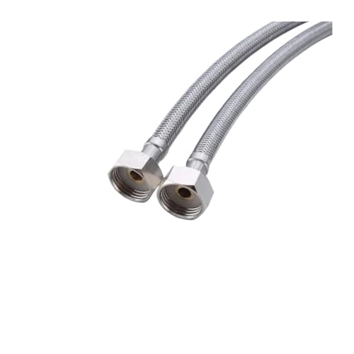 Xuro Badezimmerschlauch Edelstahl Flexible Wasserleitung Küche 2 Teile/Satz Warm- und Kaltwasserleitung Wasserversorgungsleitung Schlauch G 1/2 3/8(2pcs G1-2) von Xuro