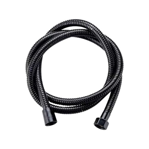 Xuro Schwarzer Edelstahl-Duschschlauch, Badezimmer-Duschzubehör, galvanisierter Schlauch(Black,1.5M) von Xuro