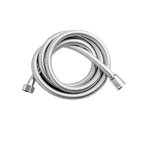 Xuro Schwarzer Edelstahl-Duschschlauch, Badezimmer-Duschzubehör, galvanisierter Schlauch(Silvery,1.5M) von Xuro