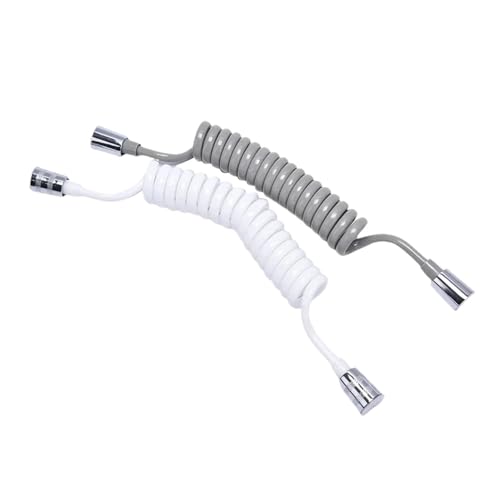 Xuro Teleskop-Duschschlauch, Spiralfederschlauch, Toiletten-Bidet-Sprüher, Telefonleitung, Sanitärschlauch, Badezimmer-Zubehör(White 1.5M) von Xuro