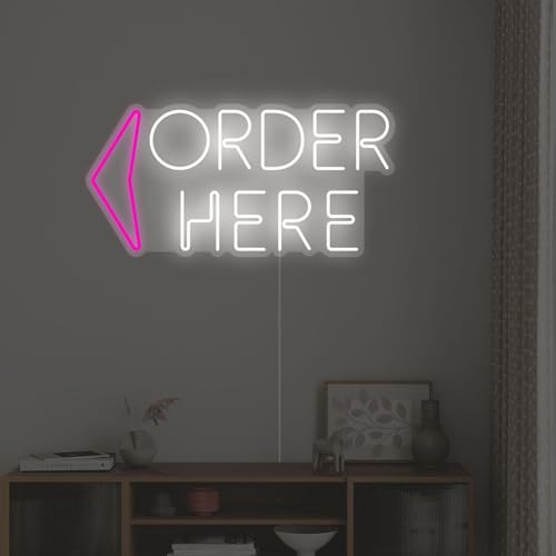 Xusdamyj Benutzerdefiniertes Neonschild für die Wandleuchte „Bestellen Sie hier“ für Café oder Restaurant von Xusdamyj