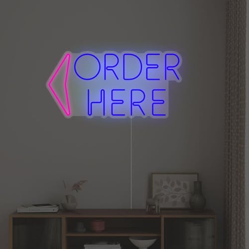 Xusdamyj Benutzerdefiniertes Neonschild für die Wandleuchte „Bestellen Sie hier“ für Café oder Restaurant von Xusdamyj