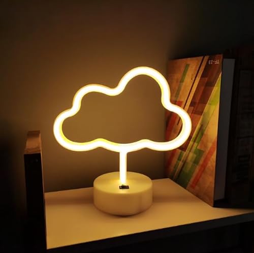 Xusdamyj Cloud Neon Zeichen Lampe dimmbare LED mit Standable Base und berührbarer Schalter, USB oder 3-AA Akku betriebene Neon Zeichen LED Desktop Wanddekoration für Party Xusdamyj Cloud Neon Zeichen Lampe dimmbare LED mit Standable Base und berührbarer Schalter, USB oder 3-AA Akku betriebene Neon Zeichen LED Desktop Wanddekoration für Party von Xusdamyj