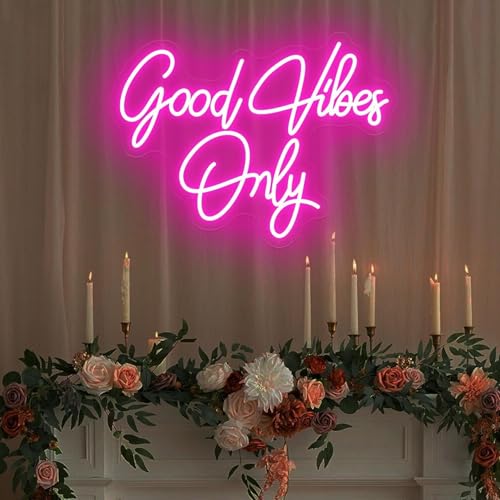 Xusdamyj Good Vibes Only Neon Schild Custom Handgemachtes Hochzeit Geburtstag Party Led Home Dekor Bar Schild Nachtlichter von Xusdamyj