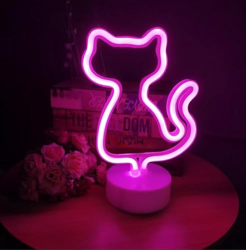 Xusdamyj Katze Neon Zeichen Lampe dimmbare LED mit Standable Basis und berührbarer Schalter, USB oder 3-AA Akku betriebene Neon Zeichen LED Desktop Wanddekoration für Party Xusdamyj Katze Neon Zeichen Lampe dimmbare LED mit Standable Basis und berührbarer Schalter, USB oder 3-AA Akku betriebene Neon Zeichen LED Desktop Wanddekoration für Party von Xusdamyj