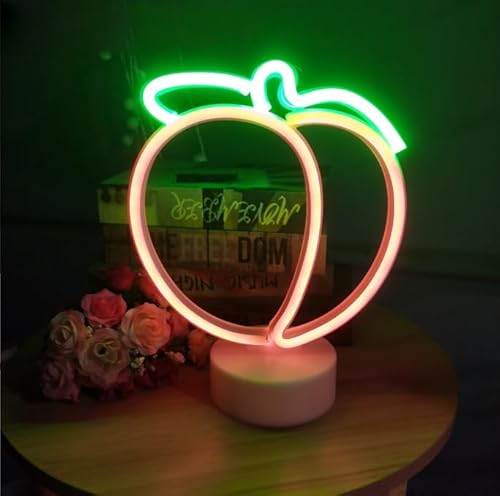 Xusdamyj Pfirsich Neon Zeichen Lampe dimmbare LED mit Standable Basis und berührbarer Schalter, USB oder 3-AA Akku betriebene Neon Zeichen LED Desktop Wanddekoration für Party Xusdamyj Pfirsich Neon Zeichen Lampe dimmbare LED mit Standable Basis und berührbarer Schalter, USB oder 3-AA Akku betriebene Neon Zeichen LED Desktop Wanddekoration für Party von Xusdamyj