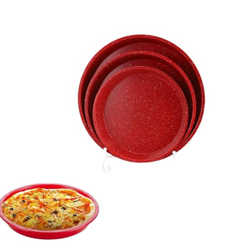 Xusdamyj Pizza Tray Set 3-Stück, Non-Stick Dish Pizza Pan-Backen Pfanne Pizza Backen Tray-Backware für die Heimküche, 3Size Groß, Mittel, Klein von Xusdamyj