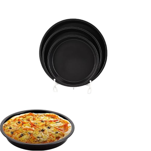 Xusdamyj Pizza Tray Set 3-Stück, Non-Stick Dish Pizza Pan-Backen Pfanne Pizza Backen Tray-Backware für die Heimküche, 3Size Groß, Mittel, Klein von Xusdamyj