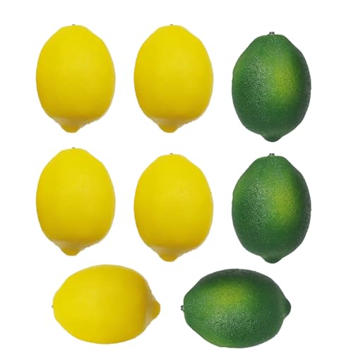 Xusxes 8 Stück Künstliche Gelbe Zitrone Simulation Lebensechte Zitronen Faux gelbe Zitronen Dekor Zitronen deko Zitronen von Xusxes