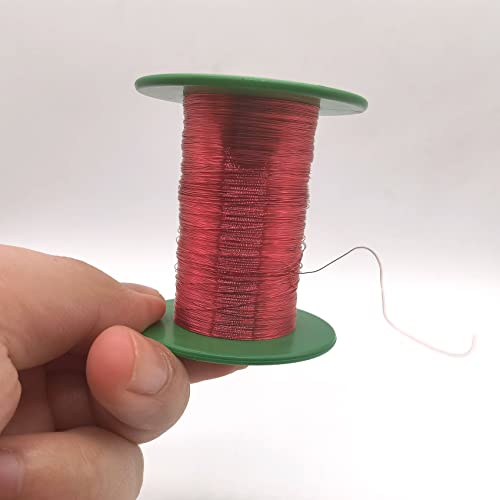 Xuulan 0,85 mm 0,5 mm 0,15 mm Kabel Kupfer emaillierter Magnetwickeldraht 26 AWG 39 AWG 20 AWG Rotkupferdraht Qa-1/155 for Induktoren(OD 0.06mm) von Xuulan