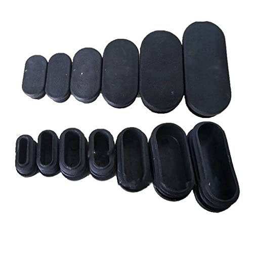 Xuulan 10 stücke Kunststoff Oval Rohr Einsatz Stecker Rohr Loch Abdeckung Möbel Nivellierfüße Pad rutschfeste Tisch Stuhl Bein Kappe Bodenschutzmatte (Color : 30x60mm Black) von Xuulan