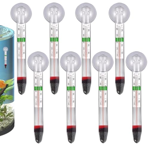 8 Stück Aquarium Thermometer Saugnapf 1–43 °C / 35–100 °F - Lange Aquarientemperaturmesser Mit Saugnapf - Schwimmender Wassertemperaturmesser | Für Aquarium Temperatur, Terrarium Oder Gewächshaus 8 Stück Aquarium Thermometer Saugnapf 1–43 °C / 35–100 °F - Lange Aquarientemperaturmesser Mit Saugnapf - Schwimmender Wassertemperaturmesser | Für Aquarium Temperatur, Terrarium Oder Gewächshaus von Xvilmaun