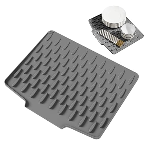 Xvilmaun Abtropfmatte für die Küche, Abtropfmatte, Silikon, rutschfest, faltbar, Schutz für Küchentheke, Geschirrspülen, Kochen, Essspüle von Xvilmaun