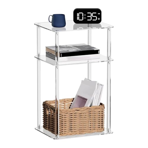 Xvilmaun Beistelltisch | Acryl Transparenter Nachttisch Für Schlafzimmer | Kompakter Aufbewahrungstisch Für Mietobjekte Hotels Wohnzimmer Apartments Xvilmaun Beistelltisch | Acryl Transparenter Nachttisch Für Schlafzimmer | Kompakter Aufbewahrungstisch Für Mietobjekte Hotels Wohnzimmer Apartments von Xvilmaun
