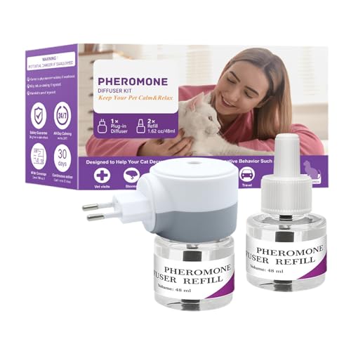 Xvilmaun Beruhigender Pheromon Diffusor Für Katzen - Pheromon Verdampfer Zur Beruhigung Für Katzen,Stressabbau Haushalt Reisen Kätzchen Markierverhalten von Xvilmaun