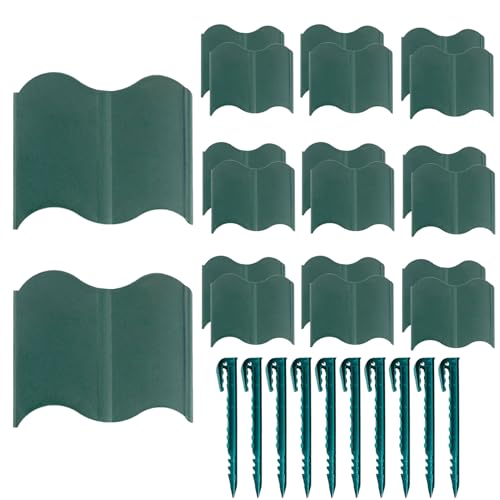 Xvilmaun Gartenkantenschutz | 20 Stück Gartenkantenbegrenzung,Abnehmbare Flexible Paneel Rasenbegrenzung für Rasen Blumenbeete Auffahrt Gehweg Terrassenbereich von Xvilmaun
