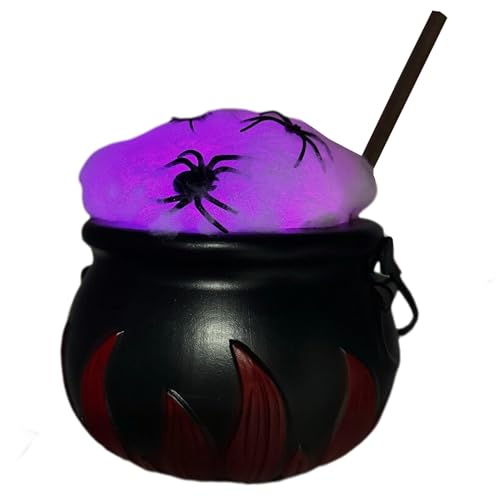 Xvilmaun Halloween- , gruselige schwarze Vintage-Schüssel, beleuchteter Farbwechsel- , Dekoration für drinnen und draußen, Party, Rasen, Hof, Haus, von Xvilmaun