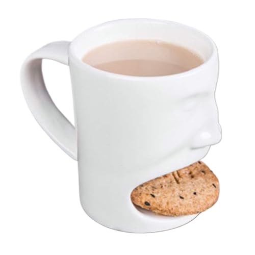 Xvilmaun Kaffeetasse Mit Kekshalter | Serviertasse Mit Gesichtsrelief | Weißer Keramik Kaffeebecher Mit Kekshalter Für Zuhause, Büro Und Frühstück Xvilmaun Kaffeetasse Mit Kekshalter | Serviertasse Mit Gesichtsrelief | Weißer Keramik Kaffeebecher Mit Kekshalter Für Zuhause, Büro Und Frühstück von Xvilmaun