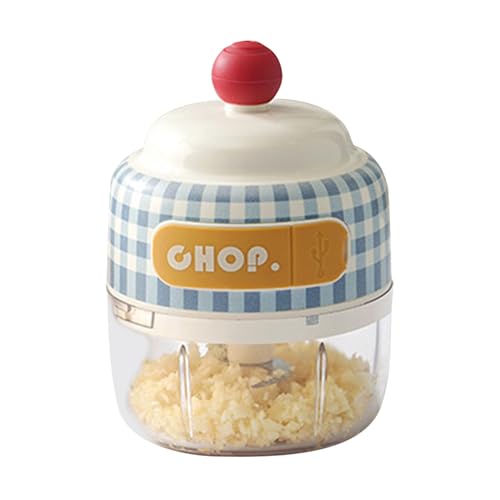 Xvilmaun Knoblauchschneider - Elektrischer Knoblauchzerer,Lebensmittelzerer zum Schneiden von Zwiebeln, Ingwer, Fleisch, Obst, Hähnchen und Salat | Schneiden Mixen Hacken Küchenhelfer von Xvilmaun