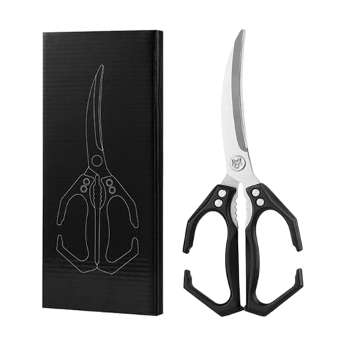 Xvilmaun Küchenschere - 2 In 1 Kochschere Mit Nussknacker | Vielseitige Edelstahl Schere für Speisenzubereitung Kochen und Verarbeitung von Fleisch Geflügel von Xvilmaun