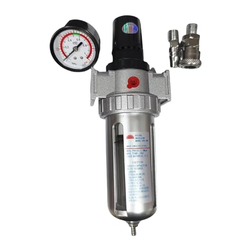 Xvilmaun Luftkompressor Filter | Pneumatisches Filterregler-Set Mit Öler Und Wasserabscheider,Filterabscheider Für Automotive Mechanik Spritzpistole Sandstrahlen Bauwesen von Xvilmaun