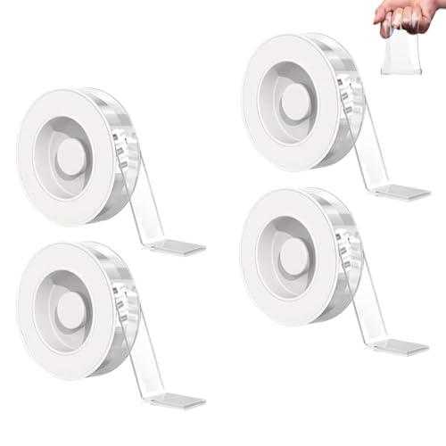 Xvilmaun Nano Doppelseitiges Klebeband Transparent - Abnehmbar Spurlos Double Sided Tape - Nano Haftband Für Wand, Haushalt, Fotos (4 Rolle) von Xvilmaun