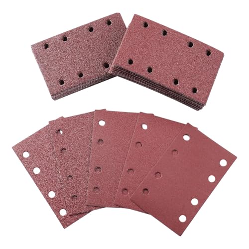 Xvilmaun Schleifpads | 120 Stück Schleifaufsätze mit 8 Löchern für Exzenterschleifer | Verstopfungsfrei Für Möbel Stein Holz Arbeiter Maler Glas von Xvilmaun