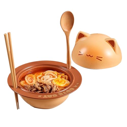 Xvilmaun Suppenschüssel, Katzen Design Keramik Ramen Schüssel, Geschirr Mit Löffel Und Stäbchen Für Salat Haferflocken Müsli Frühstück Mittagessen Büro Xvilmaun Suppenschüssel, Katzen Design Keramik Ramen Schüssel, Geschirr Mit Löffel Und Stäbchen Für Salat Haferflocken Müsli Frühstück Mittagessen Büro von Xvilmaun