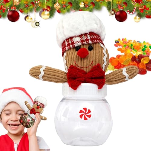 Xvilmaun Weihnachts-Lebkuchen-Bonbonglas,Weihnachts-Bonbonglas - Lebkuchenmann Weihnachtsplätzchendose,Dekorative Weihnachtsplätzchendose, Zuckerbehälter für Weihnachtssüßigkeiten von Xvilmaun