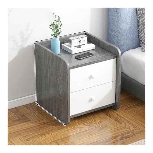 XwBaiW Beistelltisch Nachttisch Modernes Nachttischchen Mit Schubladen Offene Lagerung for Kleinen Raum, Wohnzimmer, Schlafzimmer(2 Tier) von XwBaiW