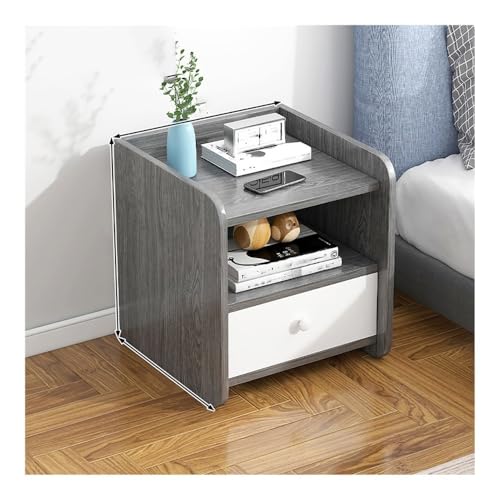 XwBaiW Nachttisch Beistelltisch Modern Schmale Nachttische Nachtkästchen Mit Schubladen Offene Lagerung Stabile Und Robuste Konstruktion for Wohnzimmer, Schlafzimmer(1 Tier) von XwBaiW