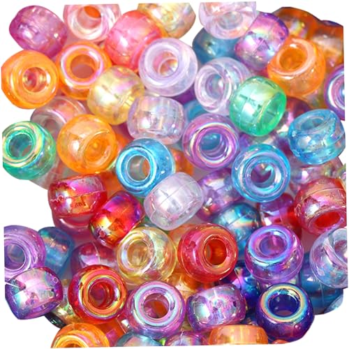 10 Set 1000pcs/Pack Glitter Pony Perlen 0.35 Durchscheinende Pony Perlen Bulk Kreatives DIY für Handwerk, Schmuck, Armbänder von Xweptuy