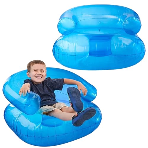 2 PCs Blow -up Stuhl für Kinder 27.5 x 27, 5 x 17, 2 im blauen Pailliststil aufblasbaren Sofa -Stuhl für Jungen Mädchen 200 Pfund Lagerkapazität Tragbare aufblasbare Couch für Camping, Strand, Poo von Xweptuy