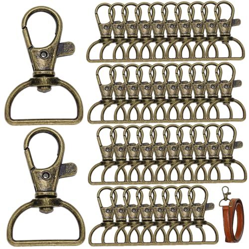 40pcs Schwenkschnapphaken, 360-Grad-Bronze-Drehhaken mit D-förmigen Schlüsselringen, robuster Keychain-Clip für Keychain-Cli 40pcs Schwenkschnapphaken, 360-Grad-Bronze-Drehhaken mit D-förmigen Schlüsselringen, robuster Keychain-Clip für Keychain-Cli von Xweptuy