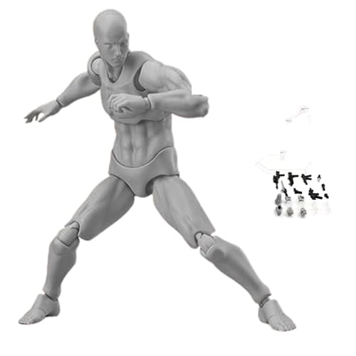 Action -Abbildungen 5.90in bewegliche Gelenke Flexible Zeichnungsfiguren Modell mit Basis -Leichtkabine -Zeichnungsbildung f von Xweptuy