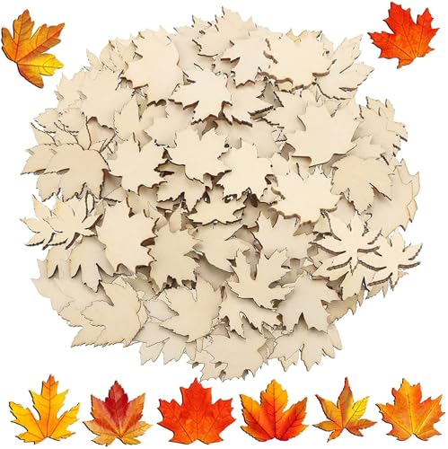 Hölzerner Maple Blattscheiben Maple Blatt Holzstücke Mini Holzausschnitt unvollendet Leer für Erntedankungen DIY Deko Hölzerner Maple Blattscheiben Maple Blatt Holzstücke Mini Holzausschnitt unvollendet Leer für Erntedankungen DIY Deko von Xweptuy