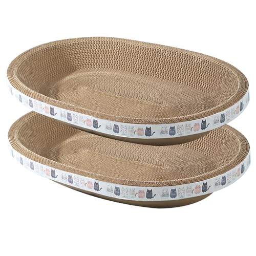 Katzenkratzer 2pcs 18, 5x12, 6 Zoll Oval Starke Ladung Wellblech Katzenbett hohe dichte Dampproof -Mehrzweckkratzer Katzenkratzer 2pcs 18, 5x12, 6 Zoll Oval Starke Ladung Wellblech Katzenbett hohe dichte Dampproof -Mehrzweckkratzer von Xweptuy