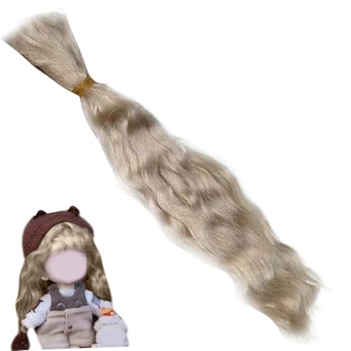 Puppenhaar 7, 9 Zoll DIY Curly Puppenhaar für Handwerksersatz Mohair zum Wiederholungsperücken für Baby (leichter Kaffee) von Xweptuy