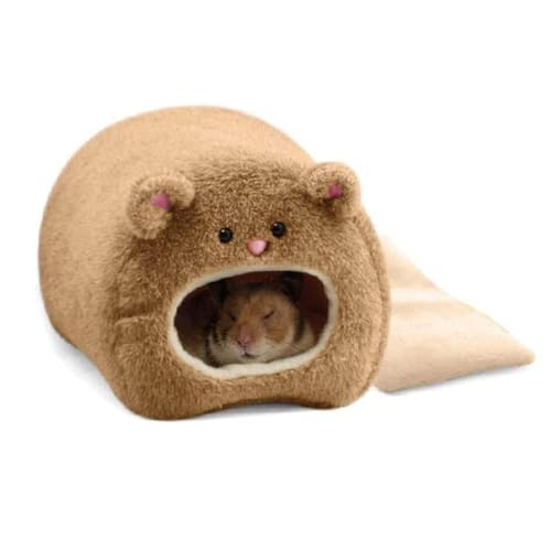 Xweptuy 1 Stcs Hamster Baumwollbett niedliche Bärenform warmes weiches Hamsterhaus für kleine Haustiervorräte (Kaffee) von Xweptuy