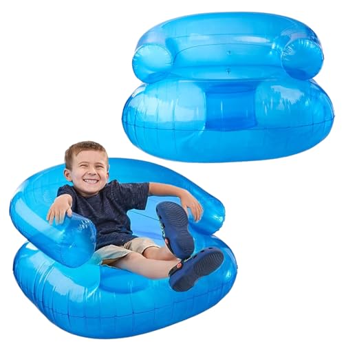 Xweptuy 2 PCs Blow -up Stuhl für Kinder 27, 5 x 27, 5 x 17, 2 in Blue Pinstil aufblasbarer Sofa -Stuhl für Jungen Mädchen 200 Pfund Lag von Xweptuy